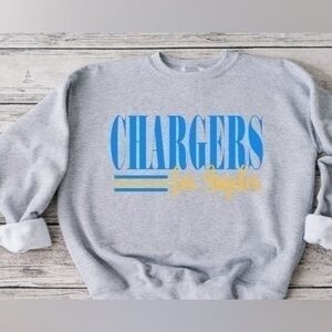 Chargers Striped Crewneck